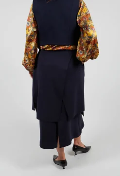 Layered Scuba Skirt in Blue Nights