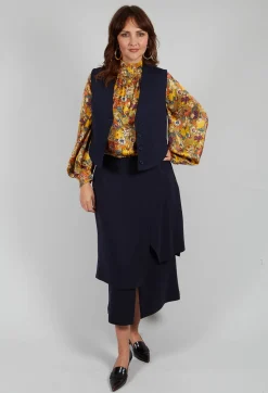 Layered Scuba Skirt in Blue Nights