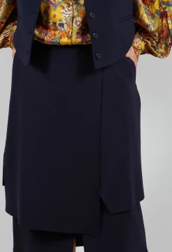 Layered Scuba Skirt in Blue Nights