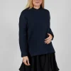Layered Scuba Top in Blue Nights