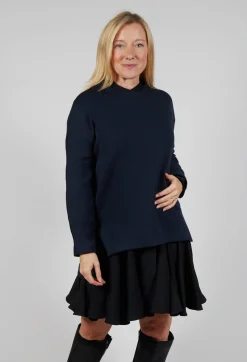 Layered Scuba Top in Blue Nights