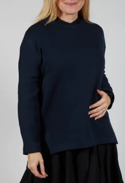 Layered Scuba Top in Blue Nights