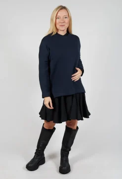 Layered Scuba Top in Blue Nights