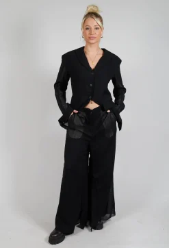 Layered Trousers in Black