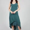 Layered Vest Dress in Petrol