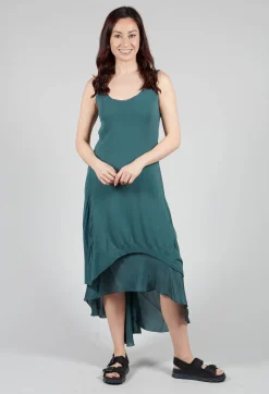 Layered Vest Dress in Petrol