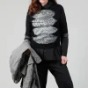 Leaf Print Sweater in Black