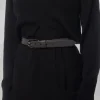 Leather Belt in Grey