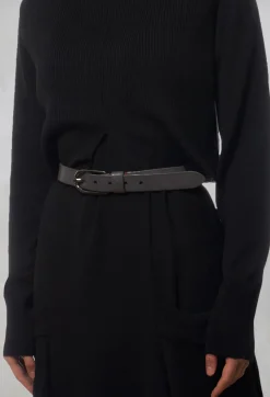 Leather Belt in Grey