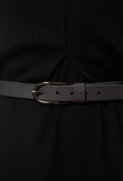 Leather Belt in Grey