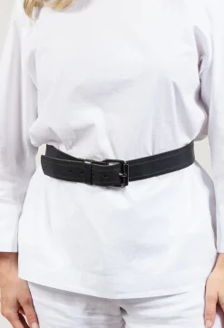 Leather Belt in Noir