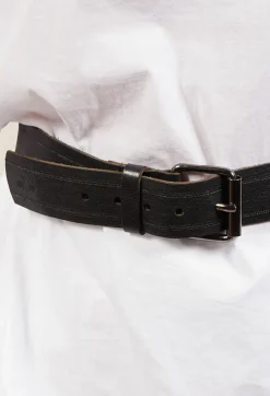 Leather Belt in Noir