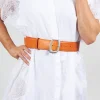 Leather Belt in Orange