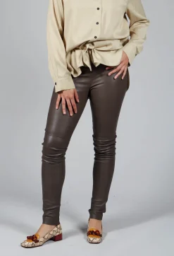 Leather Leggings in Volcanic Rock Grey