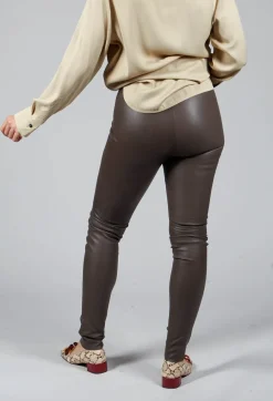 Leather Leggings in Volcanic Rock Grey
