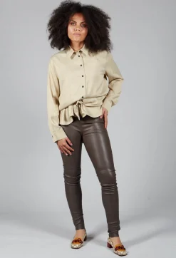 Leather Leggings in Volcanic Rock Grey