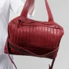 Leather Quilted Bag in Bordeaux