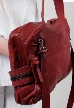 Leather Quilted Bag in Bordeaux