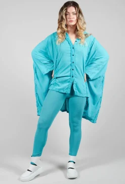 Leggings with Elasticated Waist in Aqua