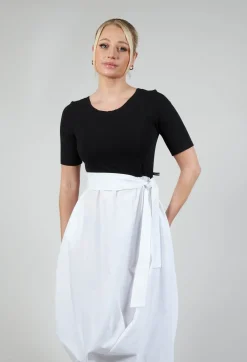LEMU1 Dress in Black with White