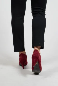 Lenja Heel in Ruby Goat Suede