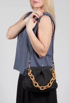 Lia Knit Bag in Black