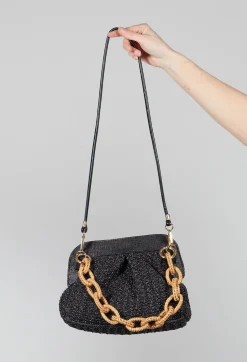 Lia Knit Bag in Black