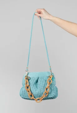 Lia Knit Bag in Blue