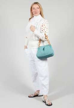 Lia Knit Bag in Blue