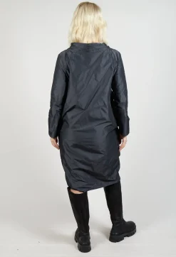 Light Taffeta Dress with Cowl Neck in Anthra