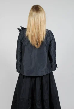 Light Taffeta Shirt with Ruffles in Anthra
