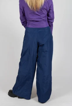 Light Taffeta Wide Trousers in Dark Navy