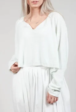 Lightwear Cropped Jumper in Tulip 10% Cloud