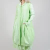 Lightweight Coat with Tulip Hem in Placed Lime Print