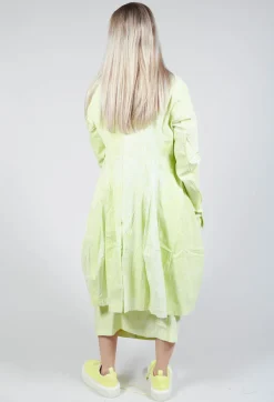 Lightweight Coat with Tulip Hem in Placed Sun Print