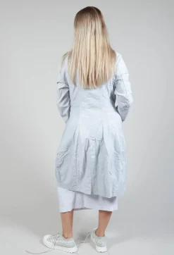 Lightweight Coat with Tulip Hem in Grey Print
