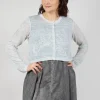 Lightweight Cropped Cardigan in Grey Cloud Print