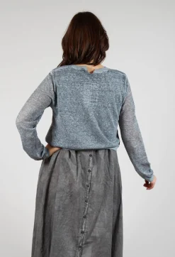 Lightweight Cropped Cardigan in Black Cloud Print