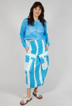 Lightweight Cropped Cardigan in Malibu Cloud Print