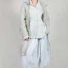 Lightweight Longline Coat with Zip in Grey