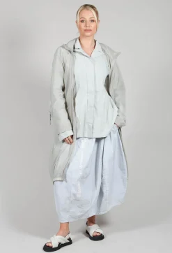 Lightweight Longline Coat with Zip in Grey