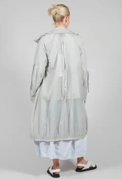 Lightweight Longline Coat with Zip in Grey