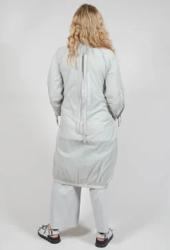 Lightweight Longline Coat with Zip in Grey