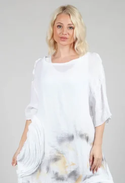 Lightweight Print Dress in White