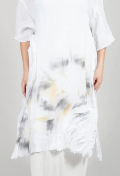 Lightweight Print Dress in White