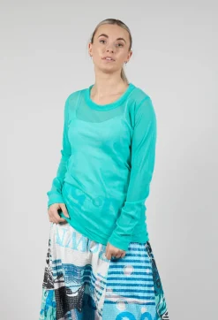 Lightweight Relaxed Fit Top in Aqua