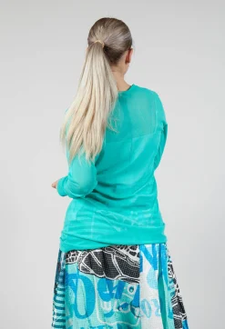 Lightweight Relaxed Fit Top in Aqua