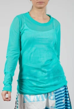 Lightweight Relaxed Fit Top in Aqua