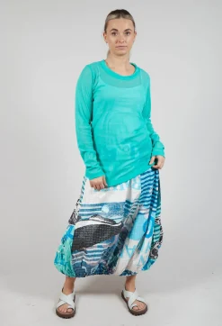 Lightweight Relaxed Fit Top in Aqua