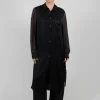 Lightweight Shirt Dress in Raso di Viscosa and Viscosa Seta Grey Storm